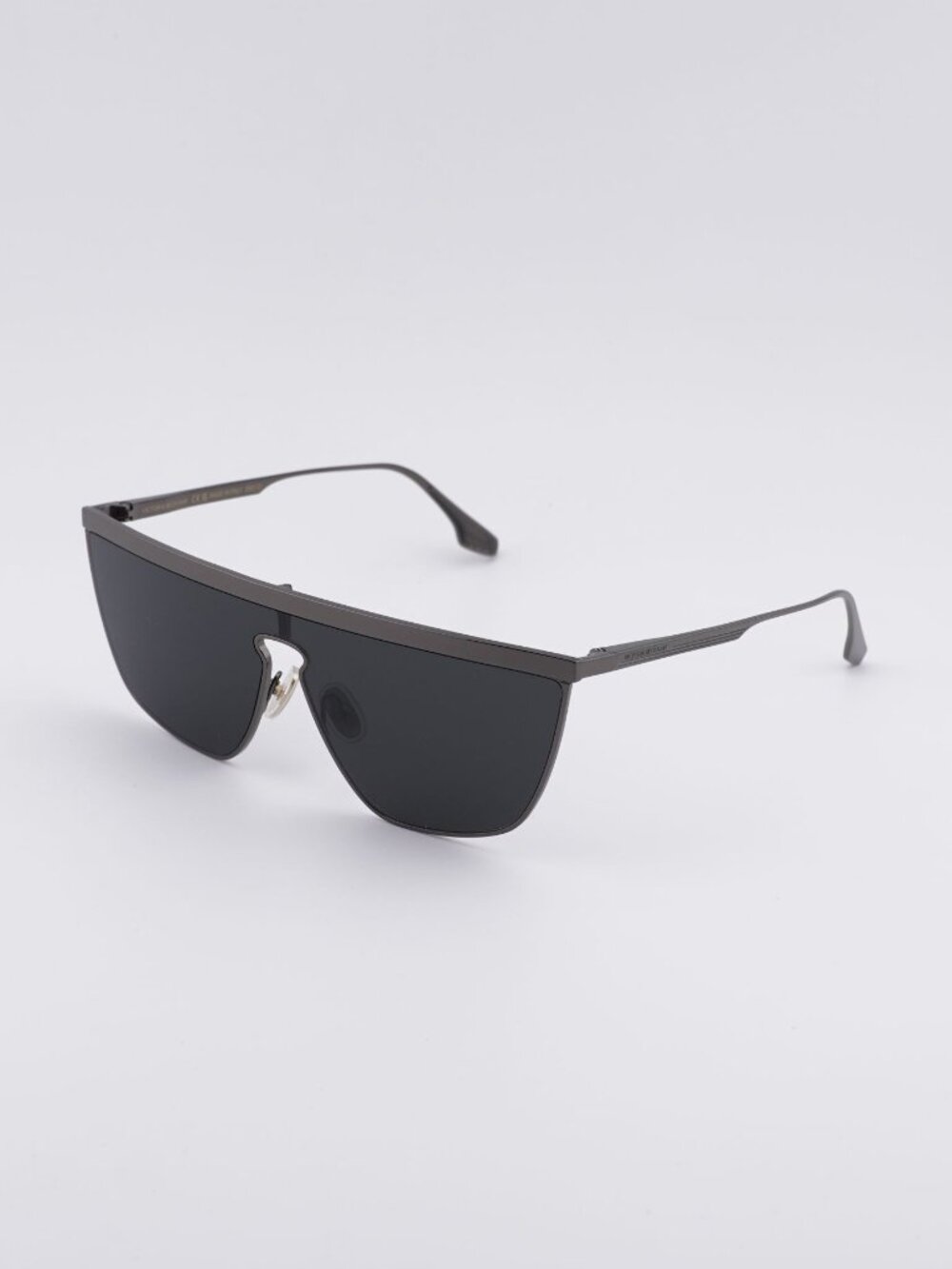 Victoria Beckham VB245S 046 Sunglasses Ruthenium Shield Frame, Grey Lenses